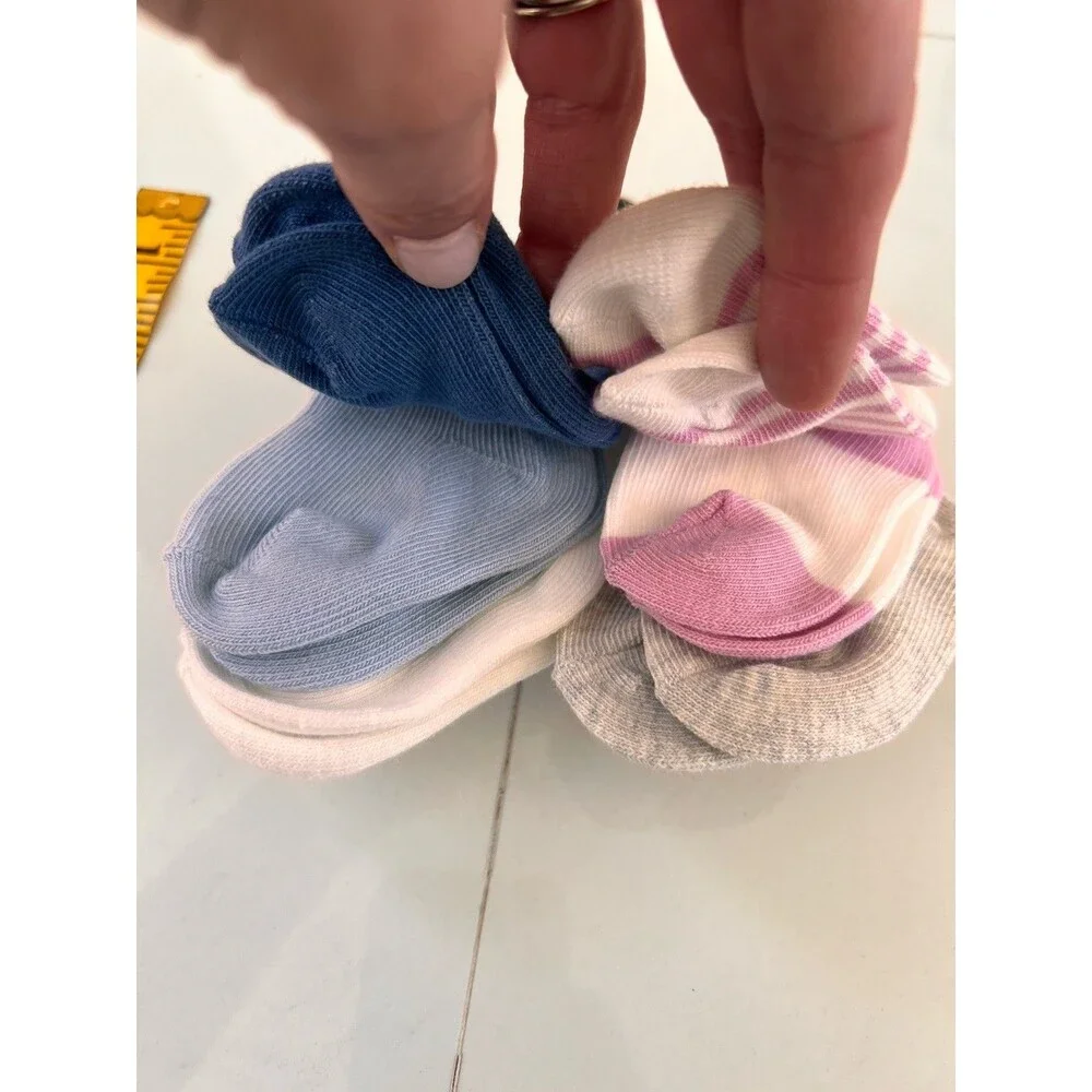 Carter's Newborn Baby Girls 6 pack Floral Crew Cuffed Socks NEW 0-6 Months